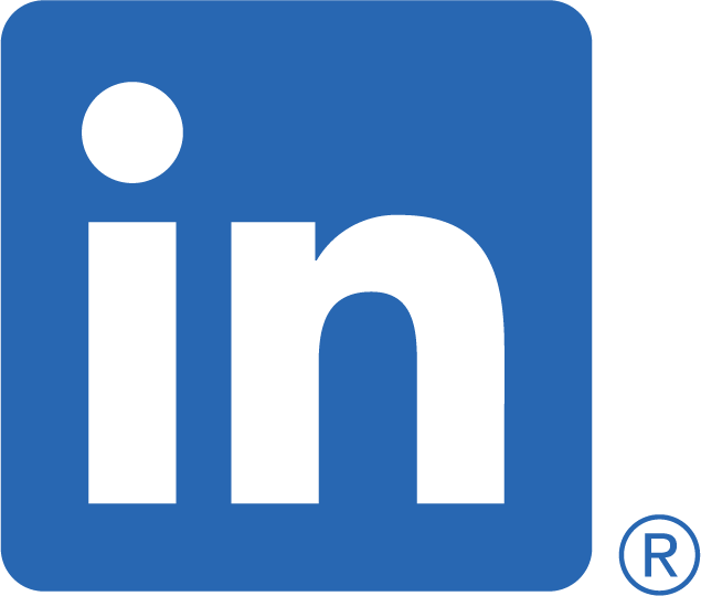 Blue square with the word 'in' that represents the social media service LinkedIn