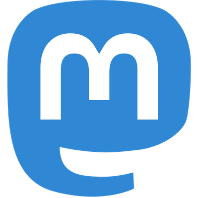 Blue square with a white M in it that represents the social media service Mastodon